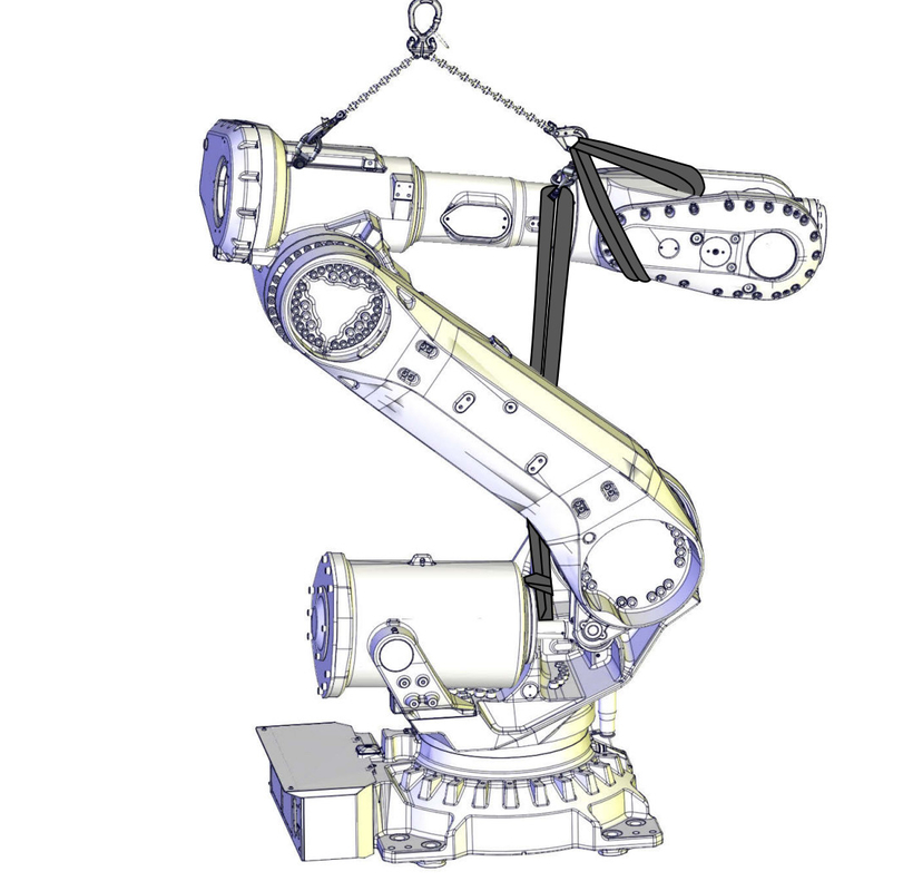 ABB IRB 6700 Małe ramię robota Ładowność 300 kg Chwytanie ciężkich przedmiotów Rozpiętość 2,7 m