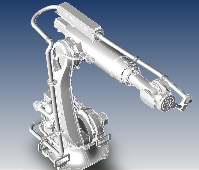 Komponenty zestawu DPS Robotic Dress Pack typu zamkniętego — ze sprężynowym teleskopowym systemem konstrukcyjnym