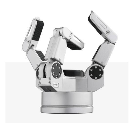 Trzy 3-palcowy adaptacyjny system chwytaków robota z łatwością obejmuje chwytaki Masa własna 0,98 kg 60 W